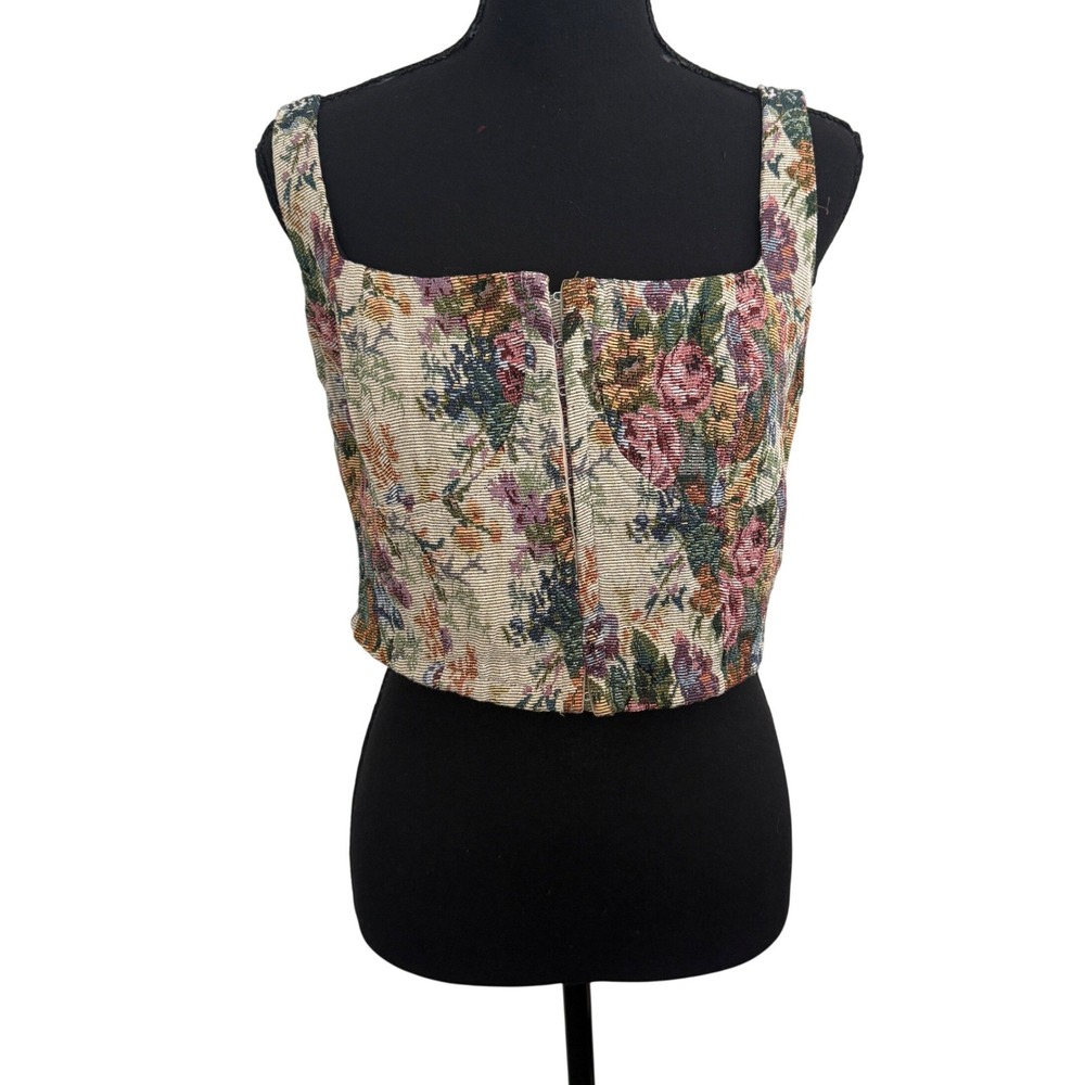 Wild Fable Tapestry Floral Corset Top L Victorian Renaissance Regencycore Layers